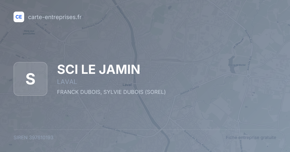 SCI LE JAMIN — 397810193 — fiche entreprise