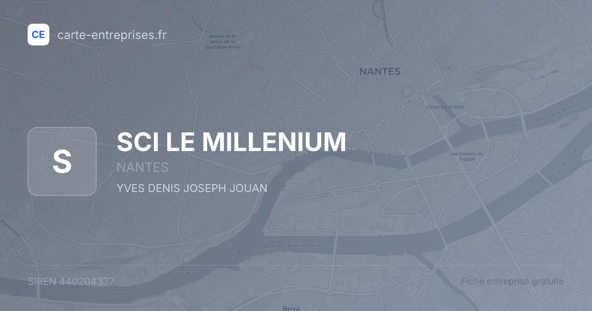 SCI LE MILLENIUM — 440204337 — fiche entreprise