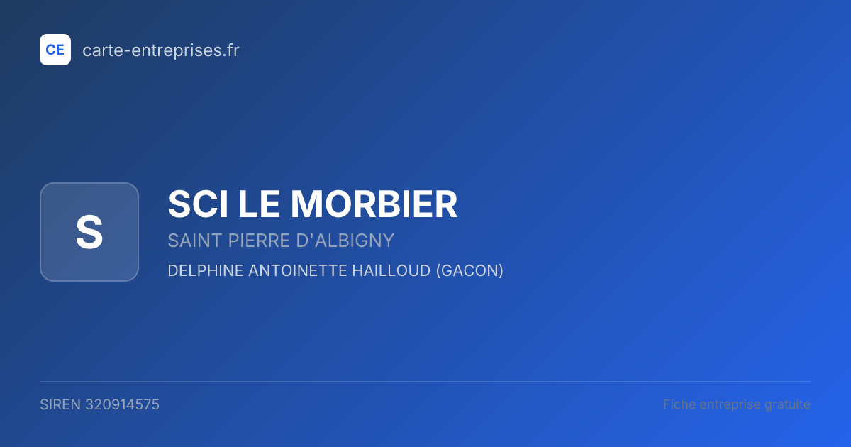SCI LE MORBIER — 320914575 — fiche entreprise