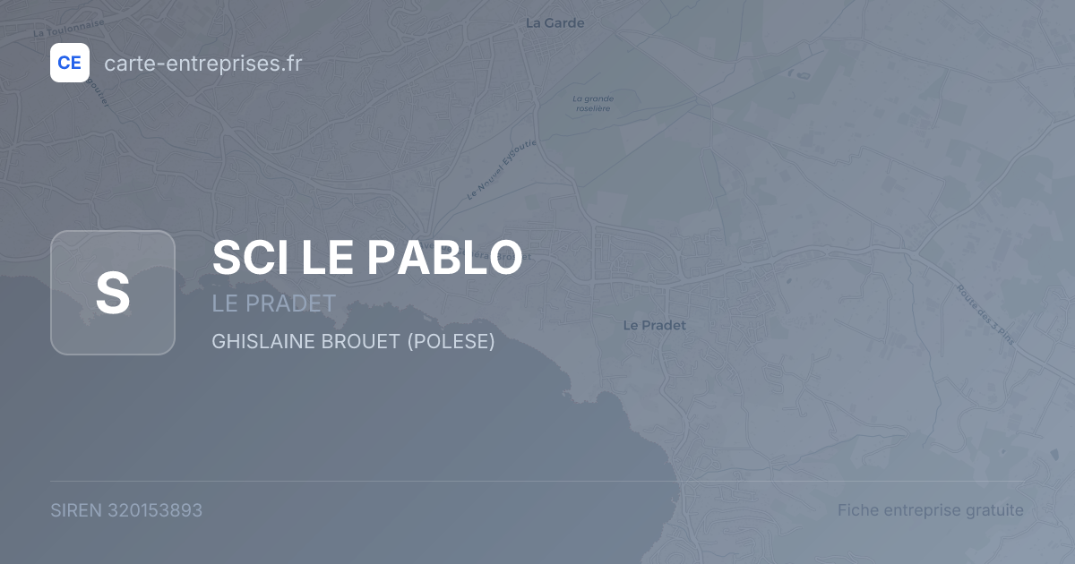 SCI LE PABLO — 320153893 — fiche entreprise