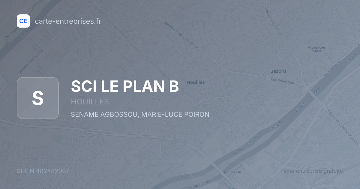 SCI LE PLAN B — 482482007 — fiche entreprise