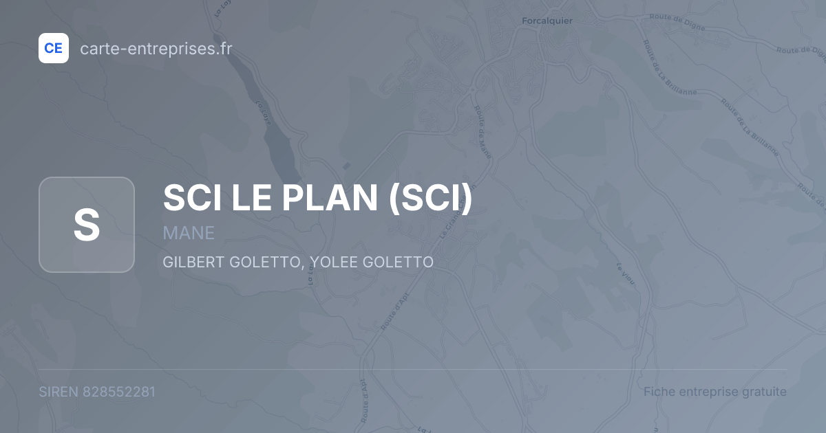 SCI LE PLAN (SCI) — 828552281 — fiche entreprise