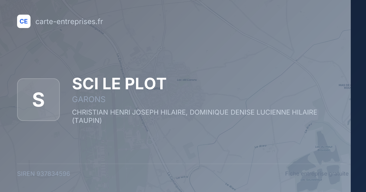 SCI LE PLOT — 937834596 — fiche entreprise
