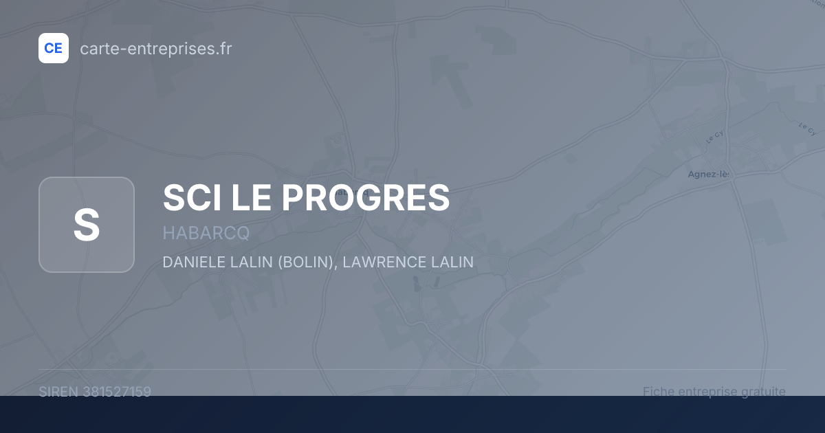 SCI LE PROGRES — 381527159 — fiche entreprise