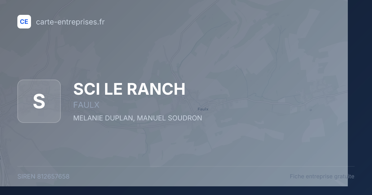SCI LE RANCH — 812657658 — fiche entreprise