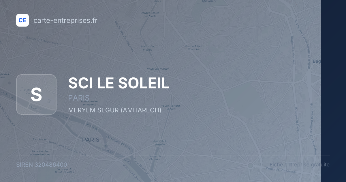 SCI LE SOLEIL — 320486400 — fiche entreprise