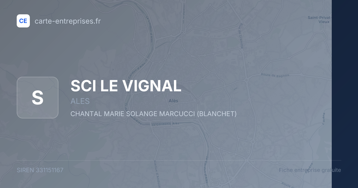 SCI LE VIGNAL — 331151167 — fiche entreprise