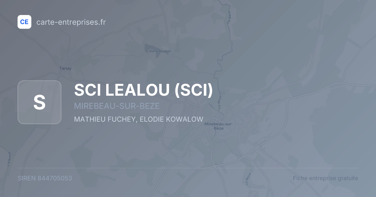 SCI LEALOU (SCI) — 844705053 — fiche entreprise