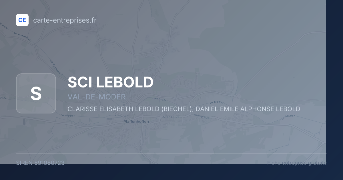 SCI LEBOLD — 891080723 — fiche entreprise