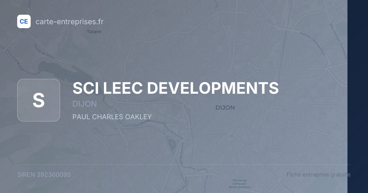 SCI LEEC DEVELOPMENTS — 392360095 — fiche entreprise