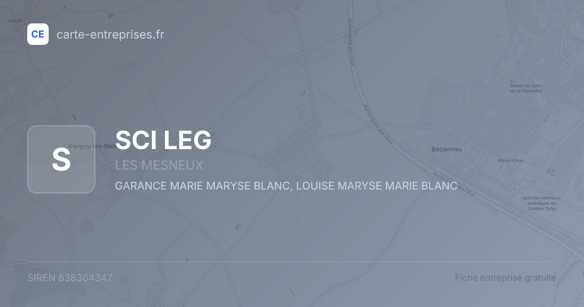 SCI LEG — 838364347 — fiche entreprise