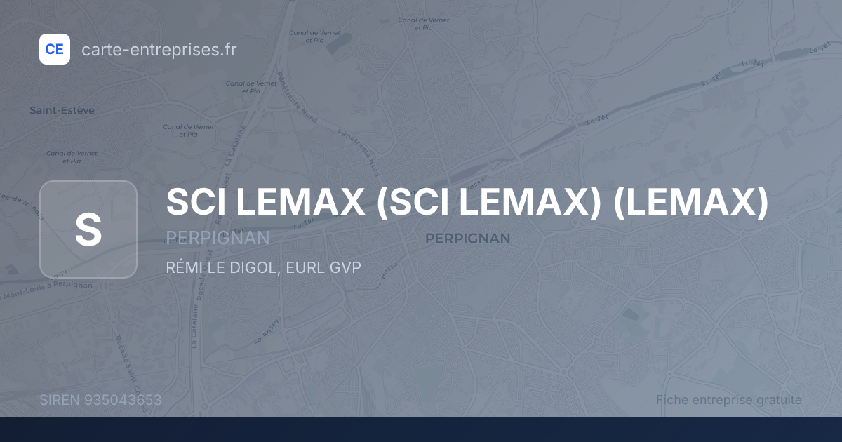 SCI LEMAX (SCI LEMAX) (LEMAX) — 935043653 — fiche entreprise