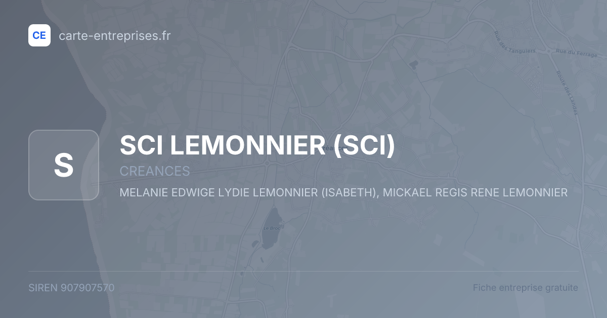SCI LEMONNIER (SCI) — 907907570 — fiche entreprise