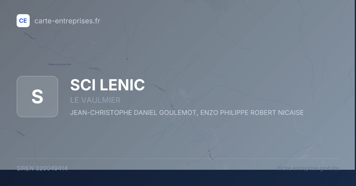 SCI LENIC — 320049414 — fiche entreprise