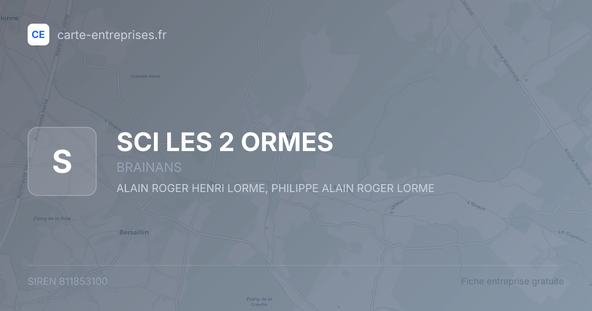 SCI LES 2 ORMES — 811853100 — fiche entreprise