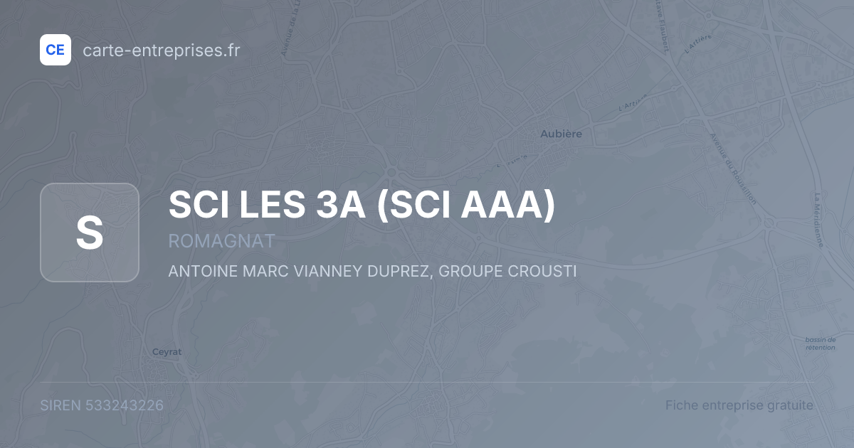 SCI LES 3A (SCI AAA) — 533243226 — fiche entreprise