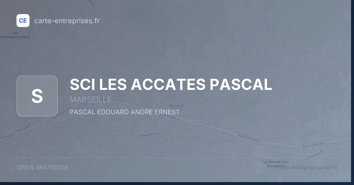 SCI LES ACCATES PASCAL — 384769329 — fiche entreprise