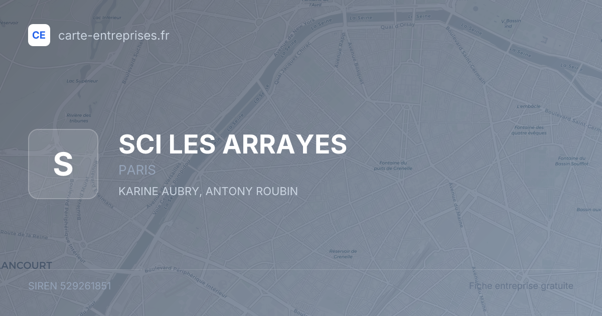 SCI LES ARRAYES — 529261851 — fiche entreprise