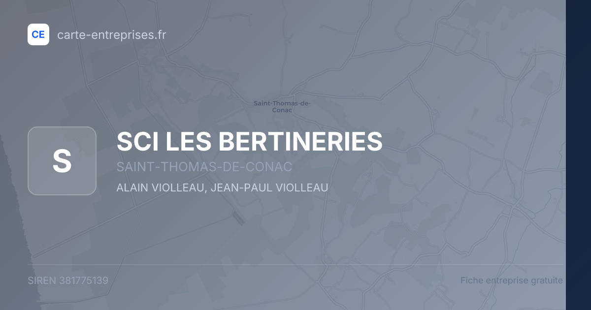 SCI LES BERTINERIES — 381775139 — fiche entreprise