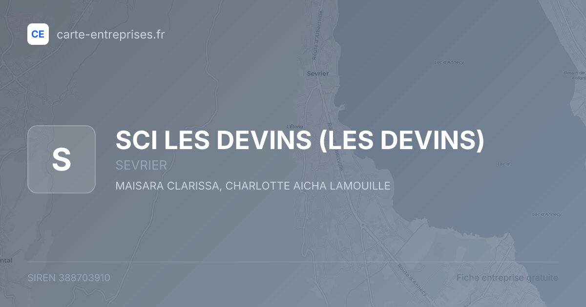 SCI LES DEVINS (LES DEVINS) — 388703910 — fiche entreprise