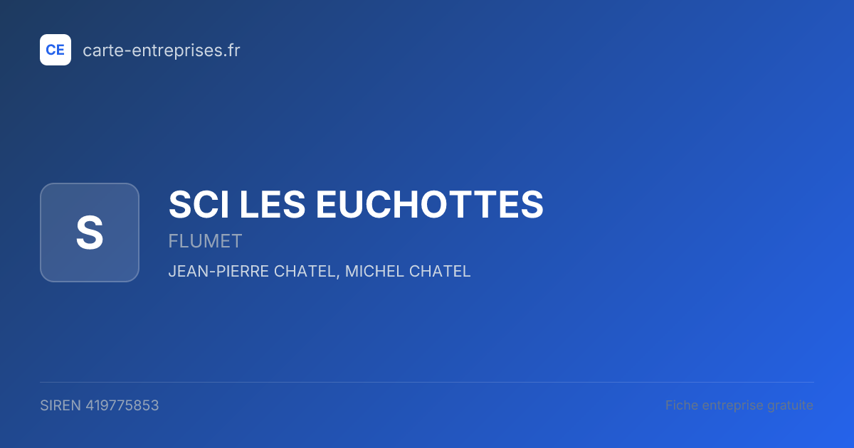 SCI LES EUCHOTTES — 419775853 — fiche entreprise