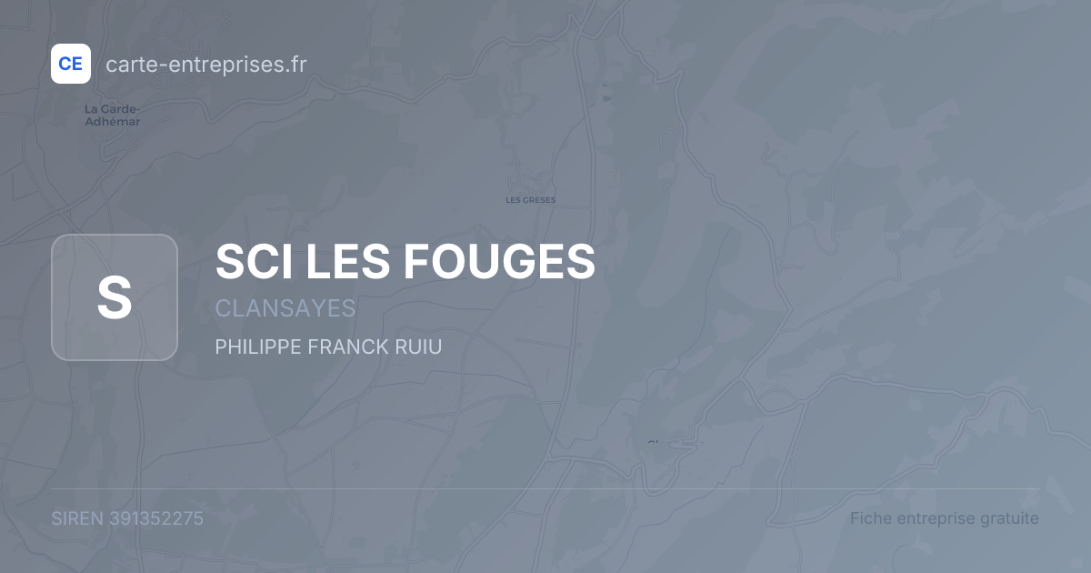 SCI LES FOUGES — 391352275 — fiche entreprise