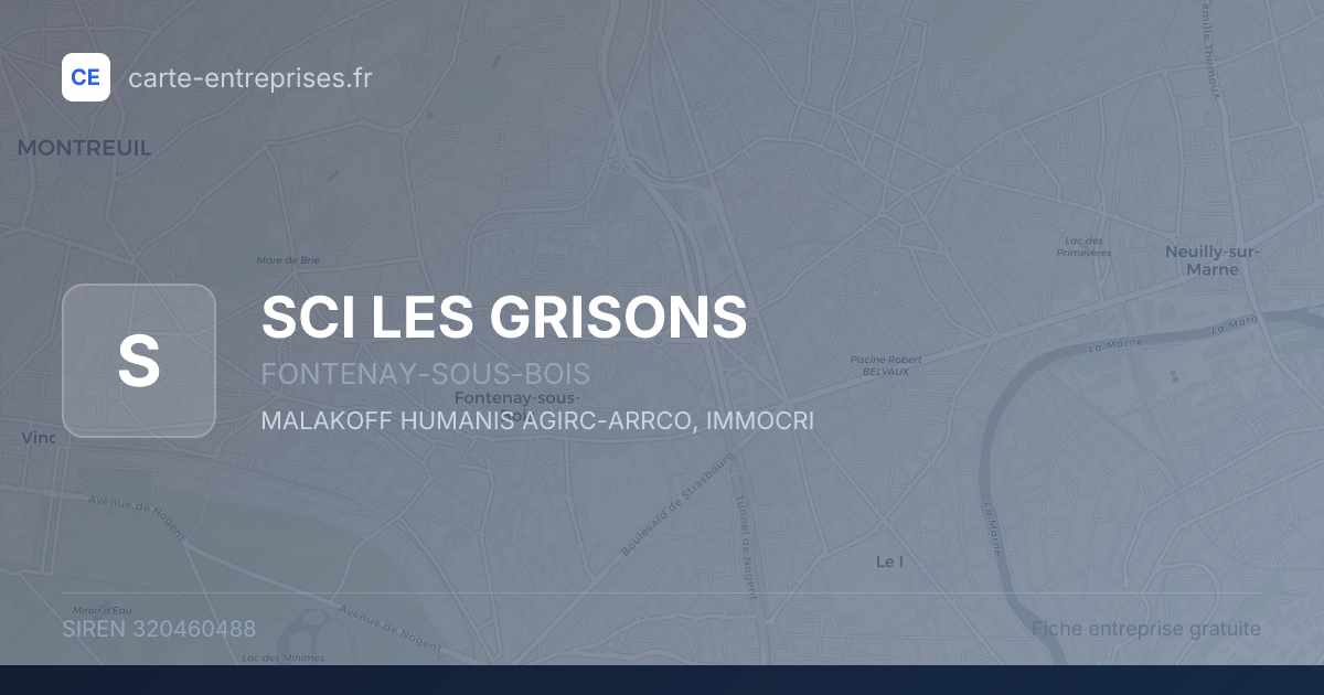SCI LES GRISONS — 320460488 — fiche entreprise