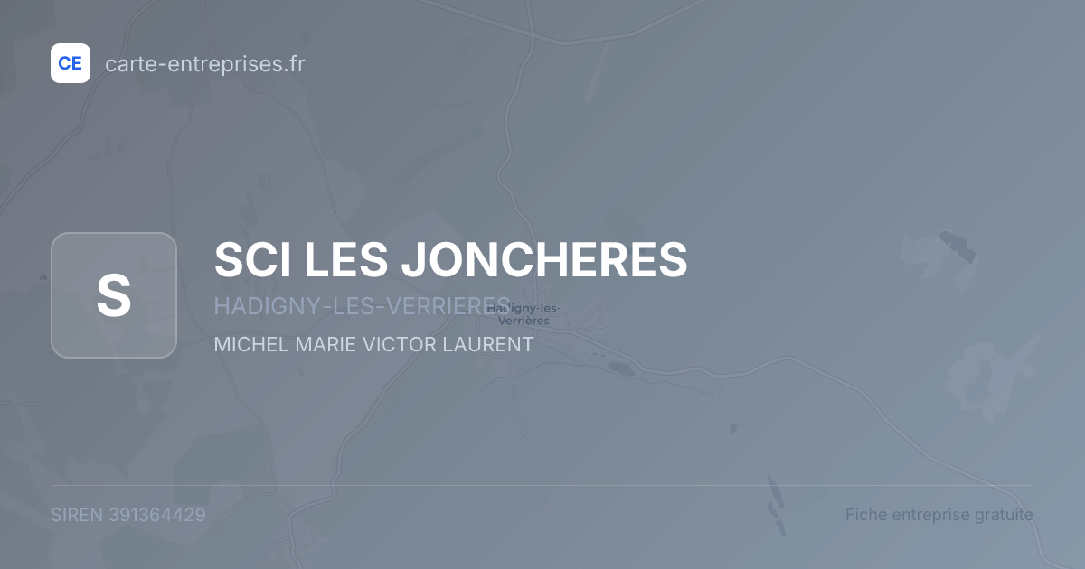 SCI   LES JONCHERES — 391364429 — fiche entreprise