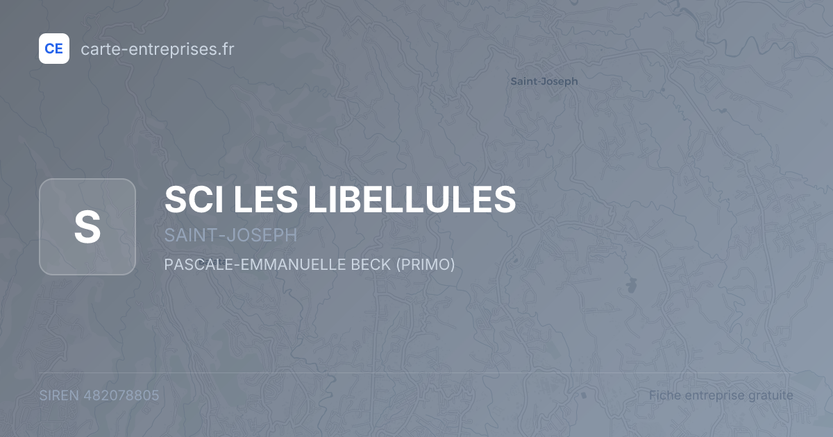 SCI LES LIBELLULES — 482078805 — fiche entreprise