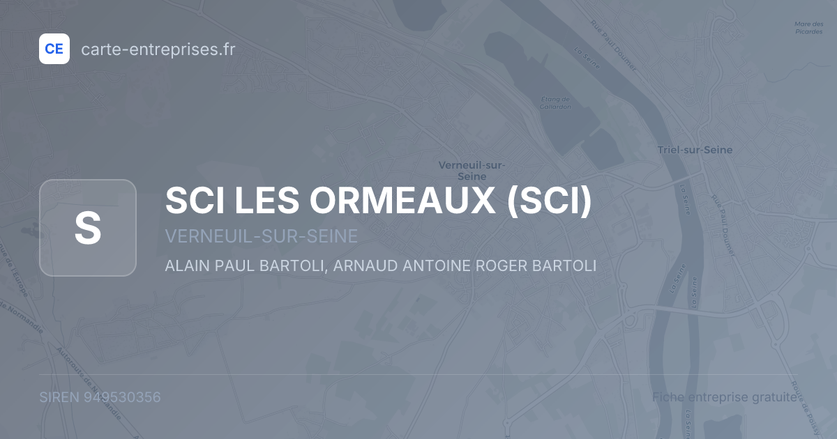SCI LES ORMEAUX (SCI) — 949530356 — fiche entreprise