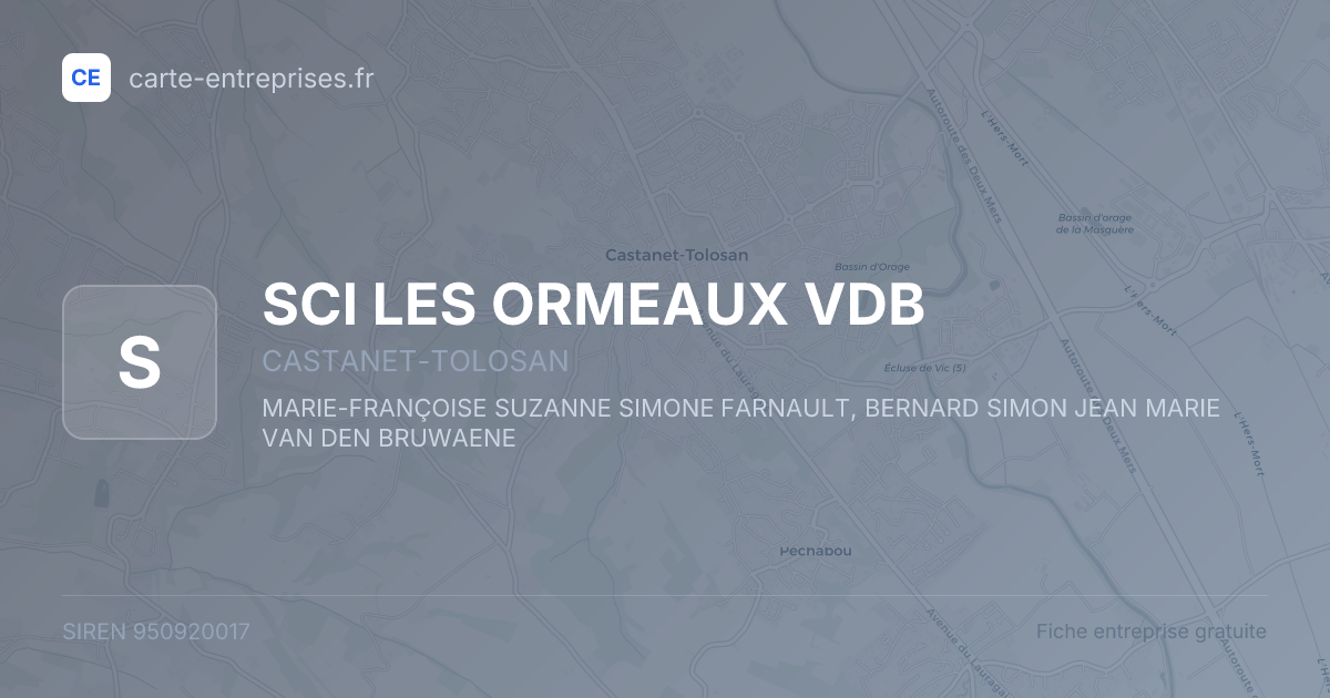 SCI LES ORMEAUX VDB — 950920017 — fiche entreprise