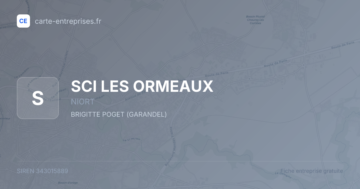 SCI LES ORMEAUX — 343015889 — fiche entreprise