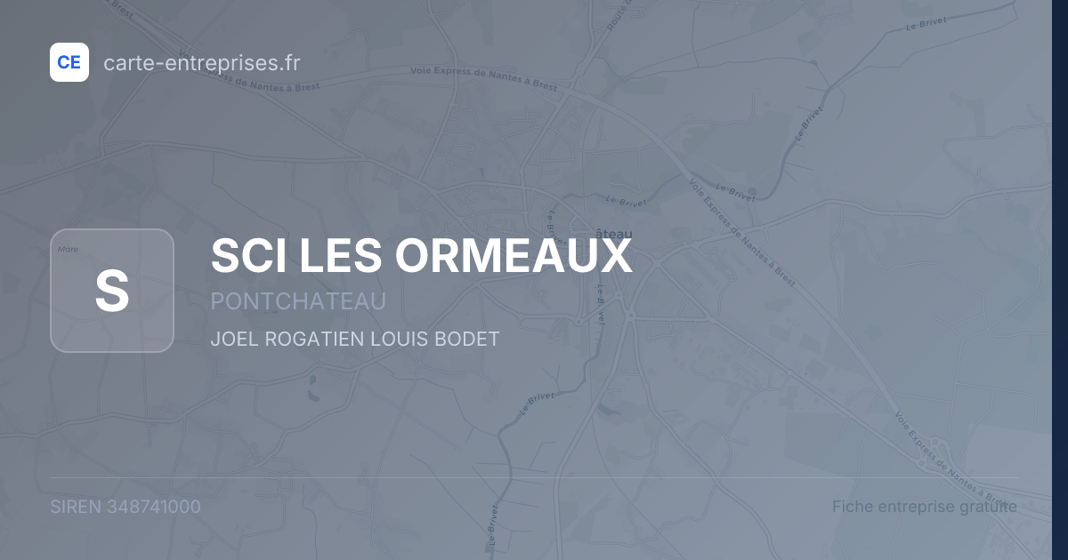 SCI LES ORMEAUX — 348741000 — fiche entreprise