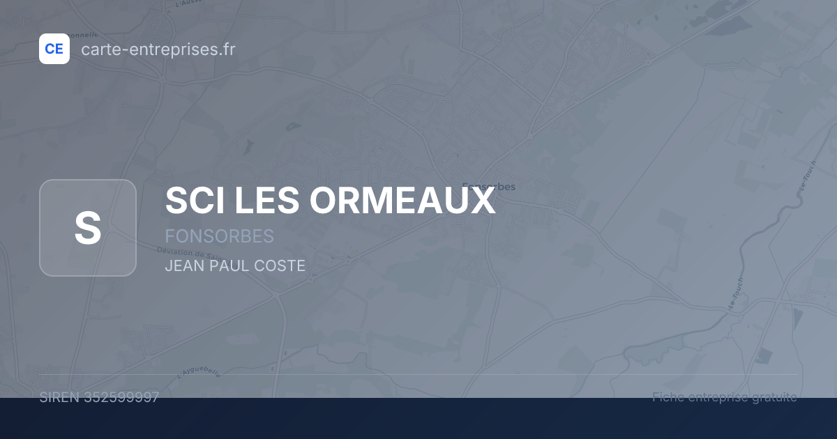 SCI LES ORMEAUX — 352599997 — fiche entreprise