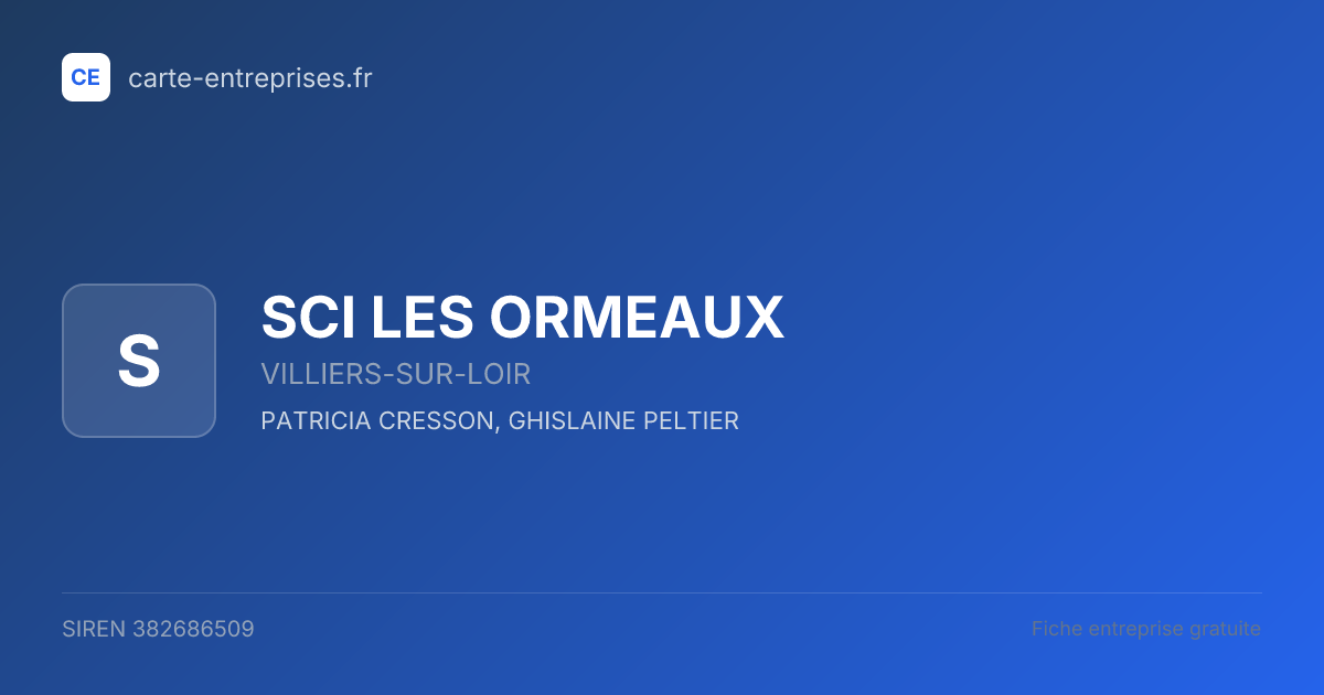 SCI LES ORMEAUX — 382686509 — fiche entreprise