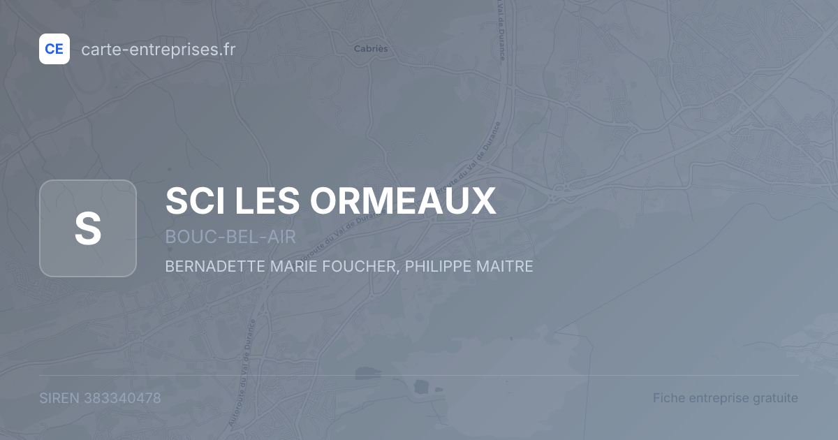 SCI LES ORMEAUX — 383340478 — fiche entreprise