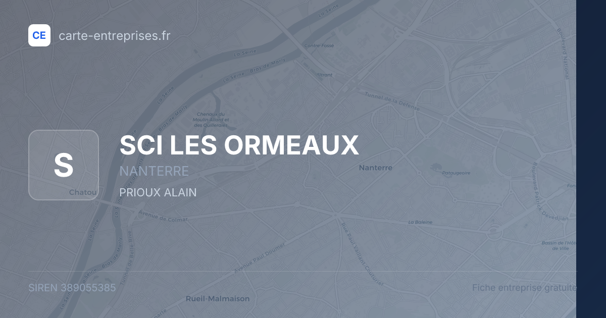 SCI LES ORMEAUX — 389055385 — fiche entreprise