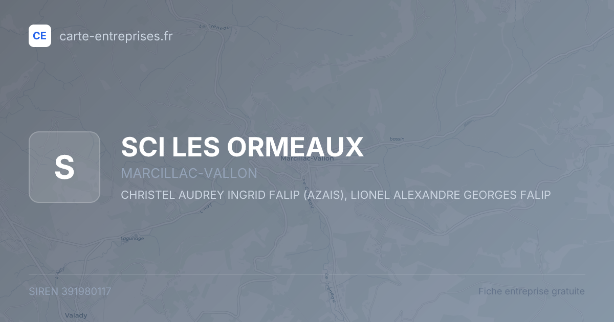 SCI LES ORMEAUX — 391980117 — fiche entreprise