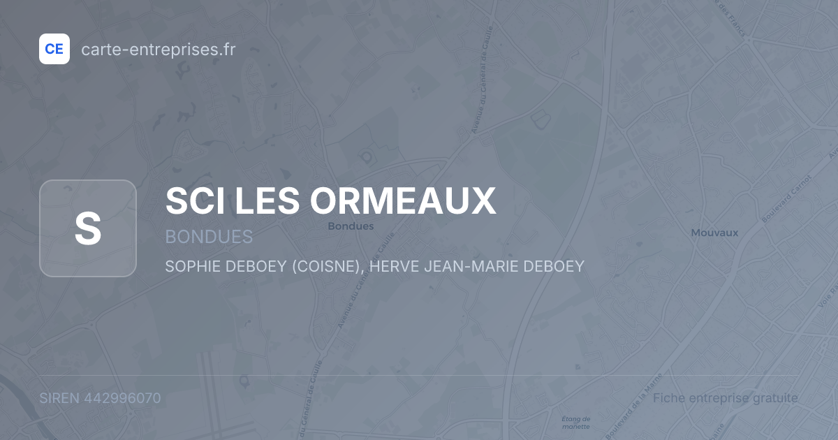 SCI LES ORMEAUX — 442996070 — fiche entreprise