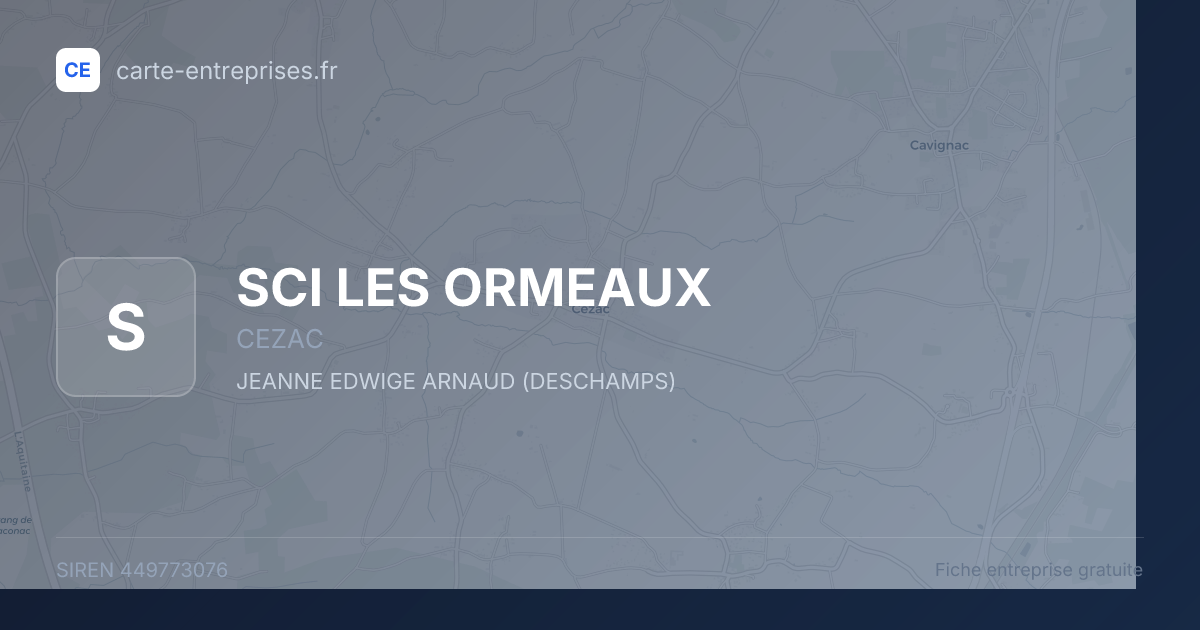 SCI LES ORMEAUX — 449773076 — fiche entreprise