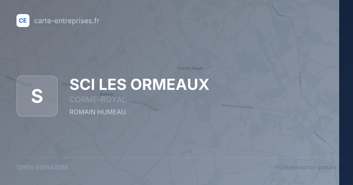 SCI LES ORMEAUX — 928943588 — fiche entreprise