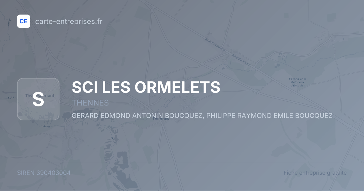 SCI LES ORMELETS — 390403004 — fiche entreprise