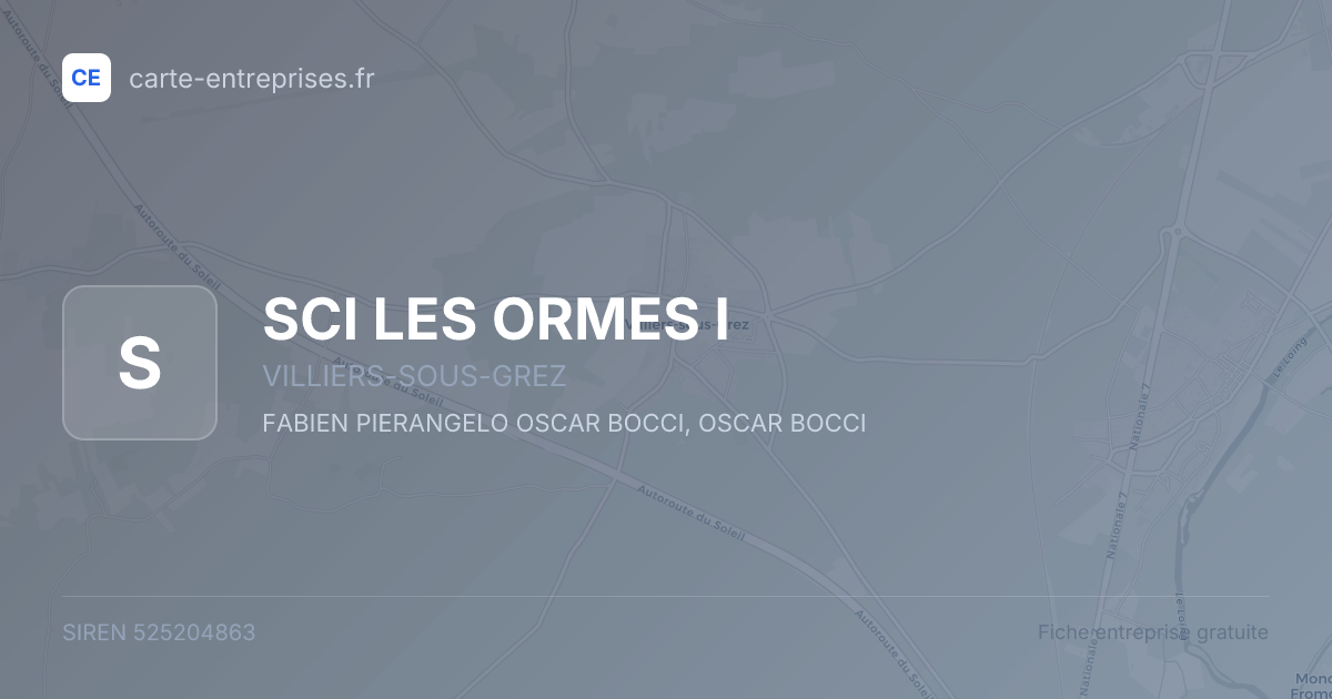 SCI LES ORMES I — 525204863 — fiche entreprise
