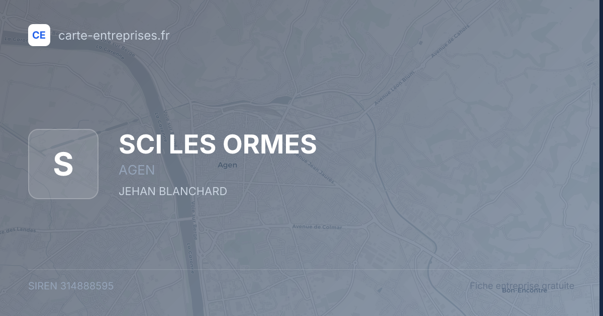SCI LES ORMES — 314888595 — fiche entreprise