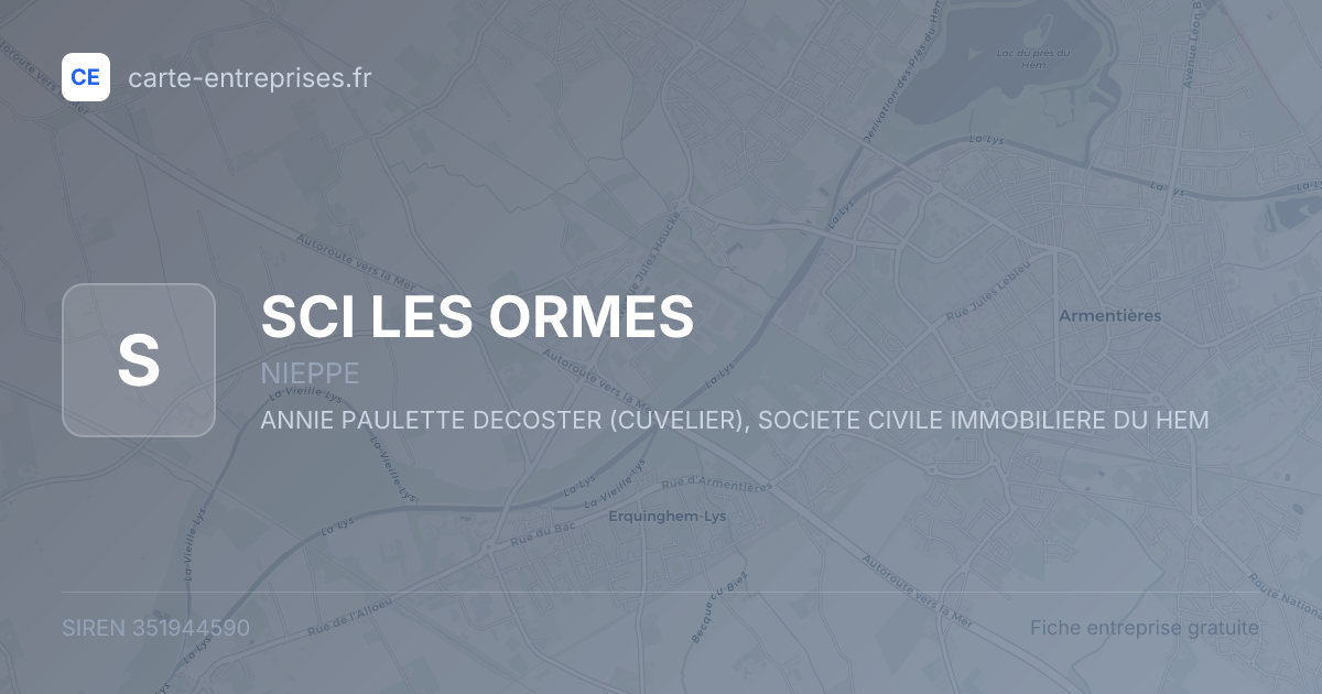 SCI LES ORMES — 351944590 — fiche entreprise