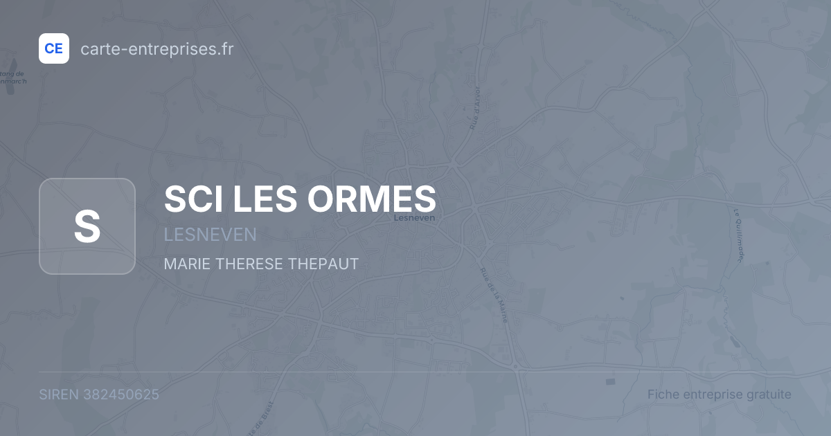 SCI LES ORMES — 382450625 — fiche entreprise