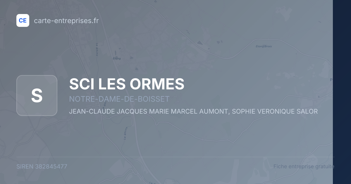 SCI LES ORMES — 382845477 — fiche entreprise