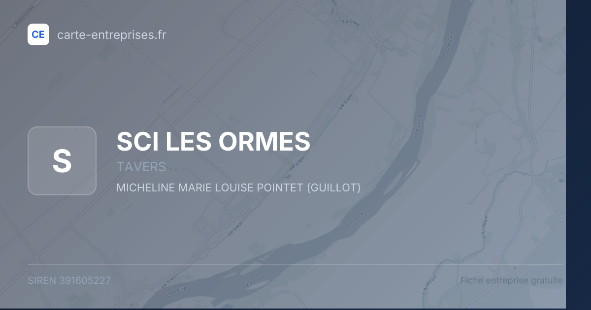 SCI LES ORMES — 391605227 — fiche entreprise