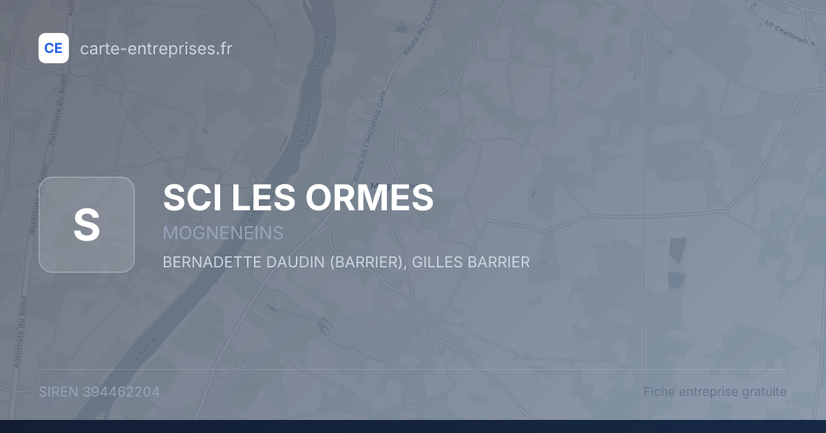 SCI LES ORMES — 394462204 — fiche entreprise