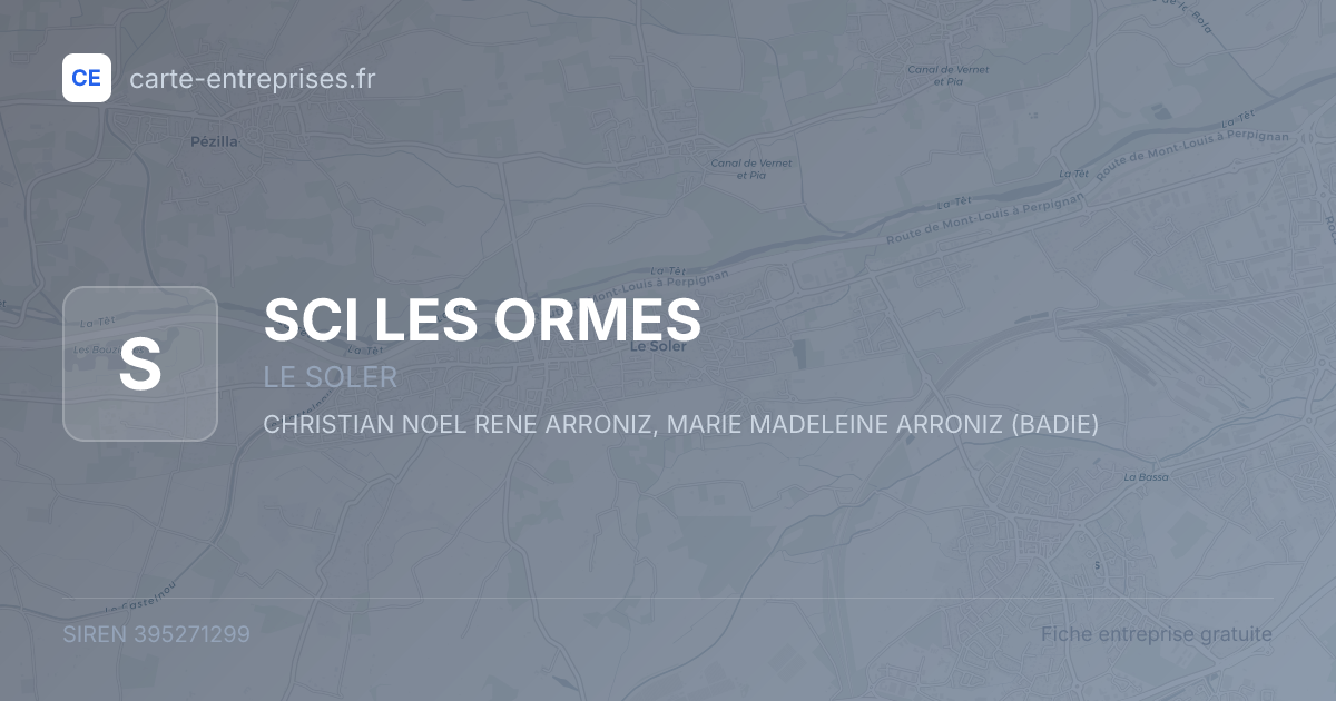 SCI LES ORMES — 395271299 — fiche entreprise
